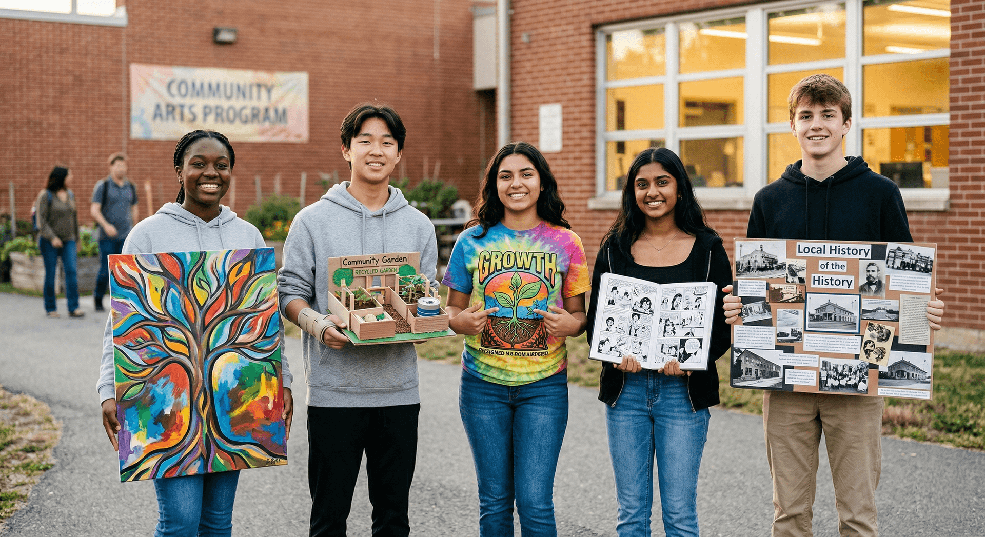Youth demonstrating community growth and resilience