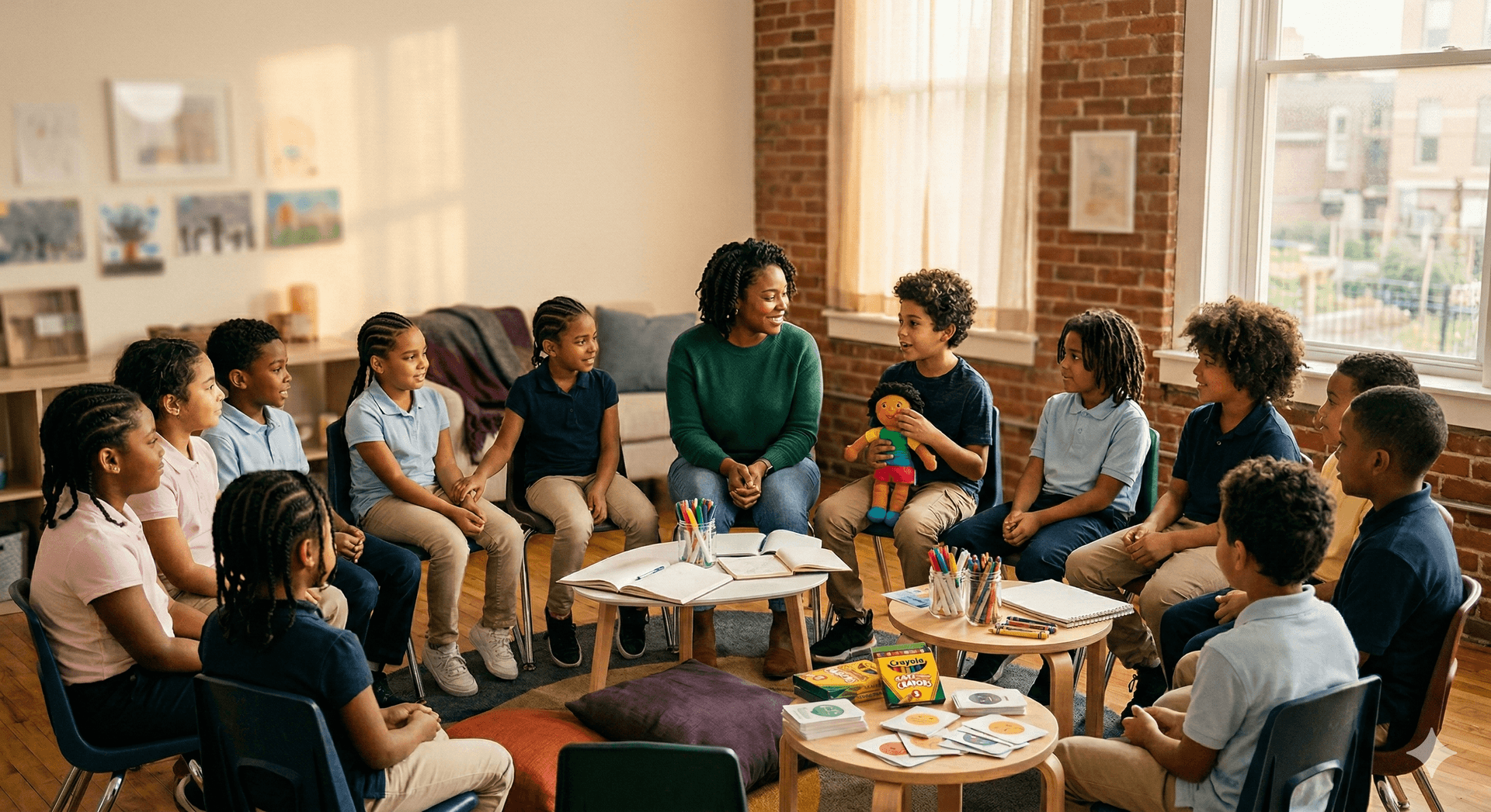 H.E.Y. facilitators preparing SEL workshop materials